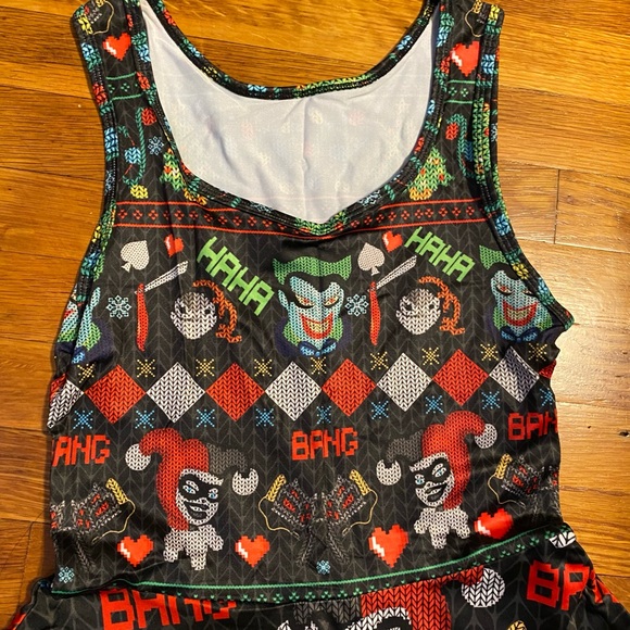 BRAND NEW Harley Quinn Joker Christmas Batman Skater Dress - Picture 2 of 4